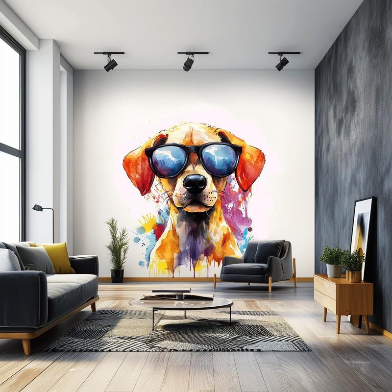 Colorful Labrador Puppy Wall Sticker | Cute Dog Decal gallery