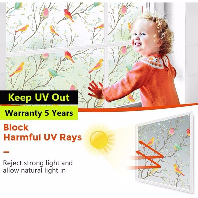 Opaque NonAdhesive Pure Frosted Bird Film Easy Installation and Removal gallery