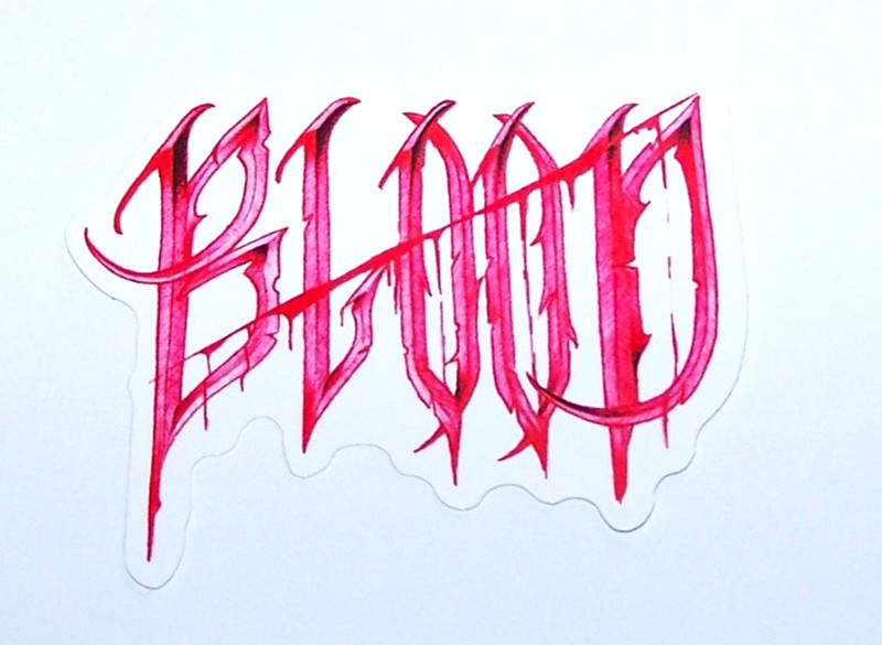 BLOOD – Cut Sticker Decal Movie Horror Film TV Music Zombie Vampire
