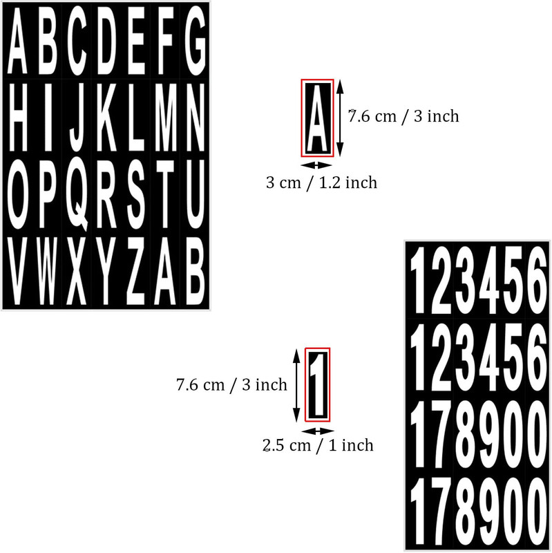 10 Sheet 3 Inch Mailbox Numbers and Letters Cut Classic Style Self-Adhesive Viny gallery