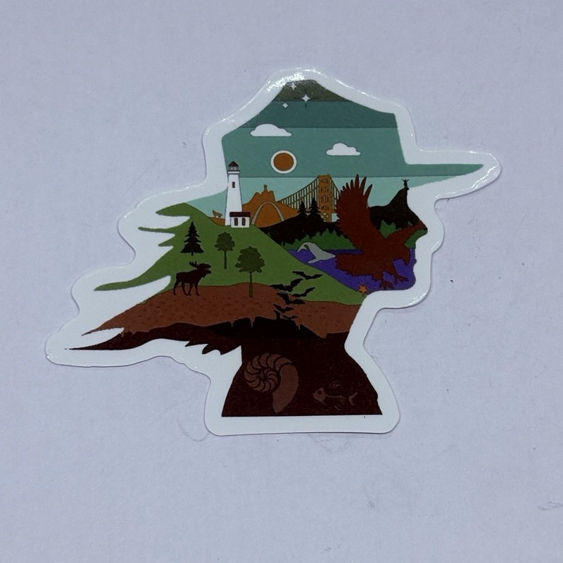 Abstract Hiker Silhouette Sticker Lighthouse Travel Decal Vinyl Souvenir Tc9