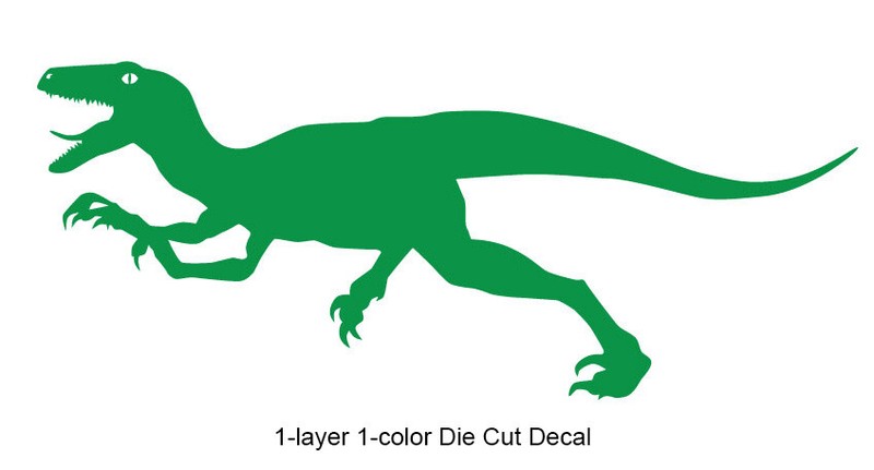 Dinosaur - Running Velociraptor #6 - Jurassic Period - 4-21" wide - DieCut Decal gallery