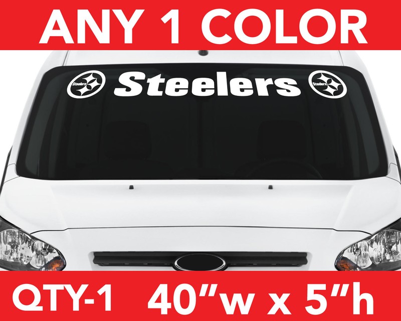 PITTSBURGH STEELERS WINDSHIELD DECAL STICKER 40″x5″ ANY 1 COLOR