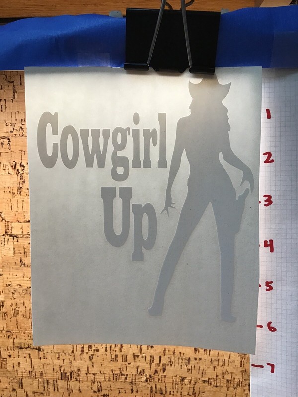 COWGIRL UP . -  White - Vinyl Sticker Decal - Y7-1.198