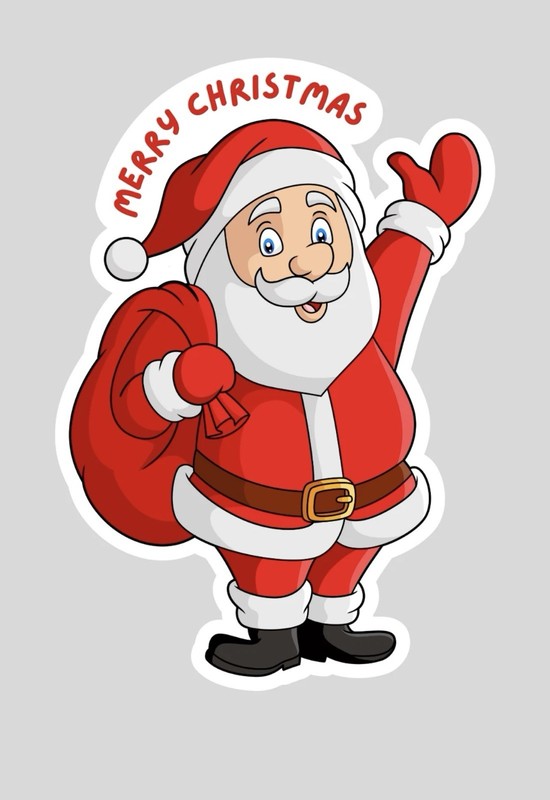 Holiday Christmas Santa Sticker Waterproof Vinyl Die Cut Glossy Matte Holiday gallery