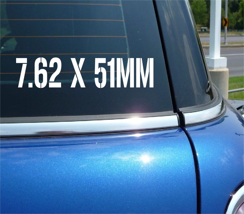 7.62 X 51MM VINYL DECAL STICKER FOR AMMO CAN BULLET BOX SHELL CALIBER RIFLE CAR