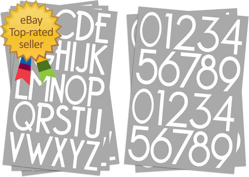 2 Inch Self-Adhesive Vinyl Alphabet Letters Numbers Kit Modern Mailbox Numbers