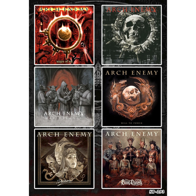 Arch Enemy Stickers Wages of Sin War Eternal Doomsday Machine Will to Power Logo