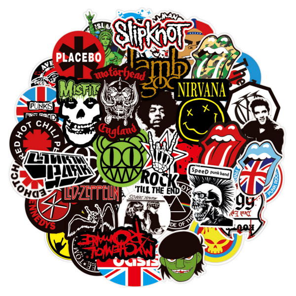 100 Pcs Rock Band Stickers Lot Punk Music Heavy Metal Bands Sticker Decal
