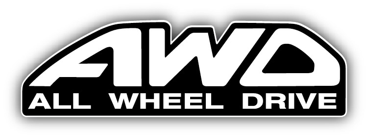 AWD All Wheel Drive Racing Logo Auto Car Bumper Sticker – 3”, 5”, 6” or 8”