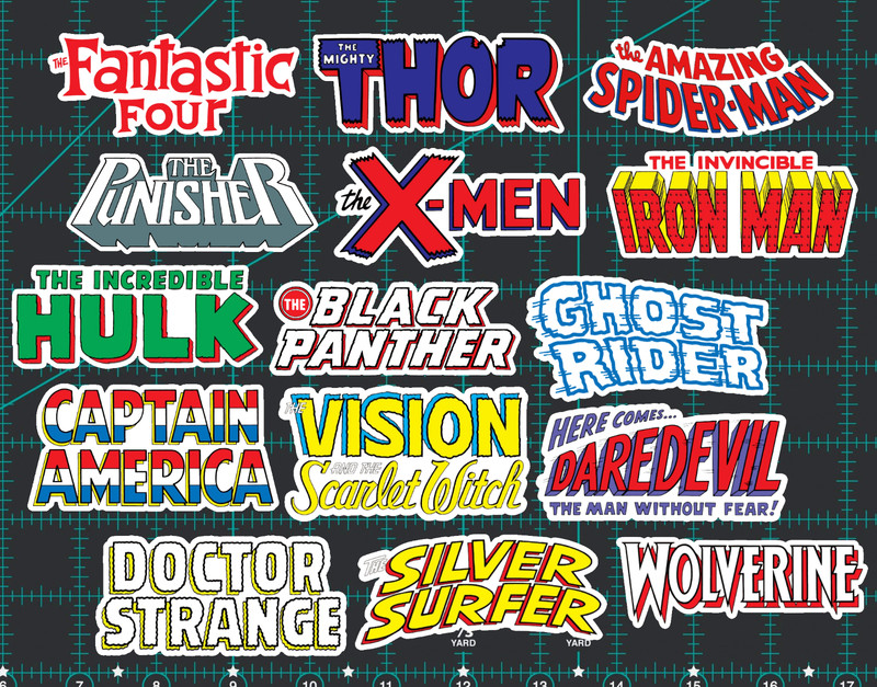 15 Marvel Classic Logo Stickers – Clear, Holographic, or White- Spiderman Thor