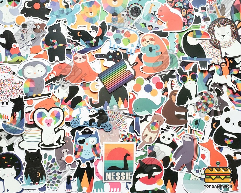 95 pcs “Woodland Animals” Sticker Pack Contemporary Colorful Abstract Art Decals