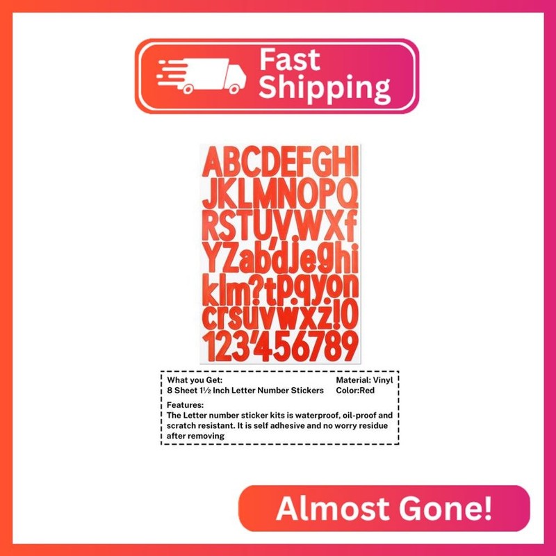 1.5 Inch Letter Stickers, 544 Pieces Alphabet Number Symbol Stickers for Scrapbo gallery