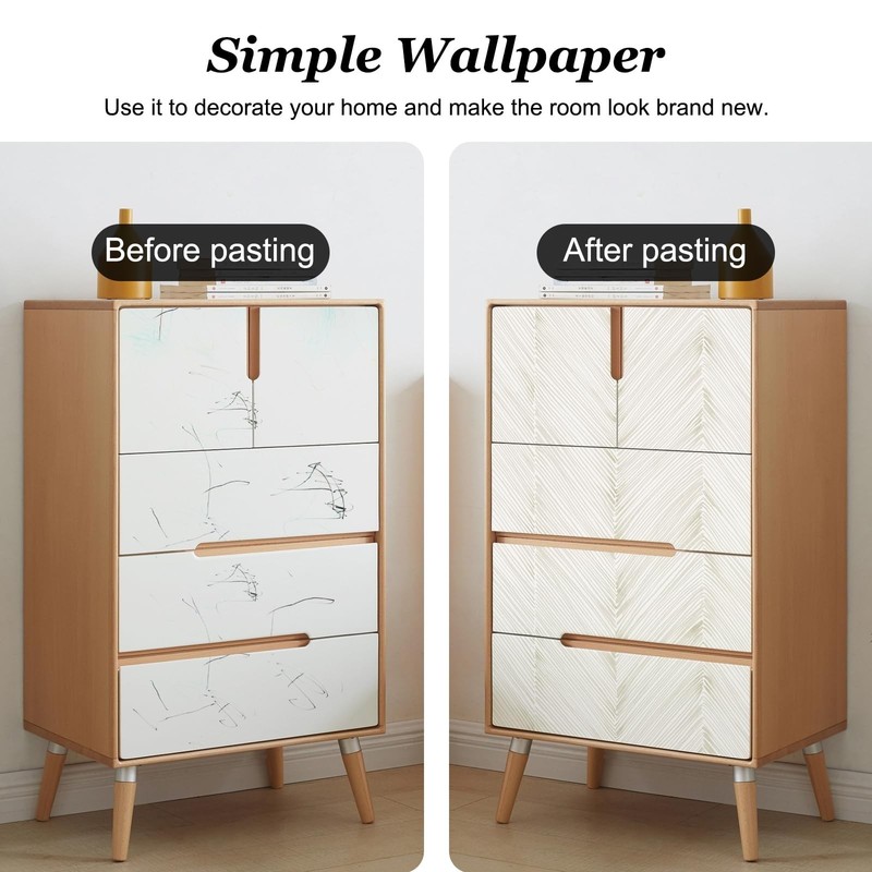 Modern Peel and Stick Wallpaper Boho Beige Contact Paper 17.3"x 120" Self-Adh... gallery