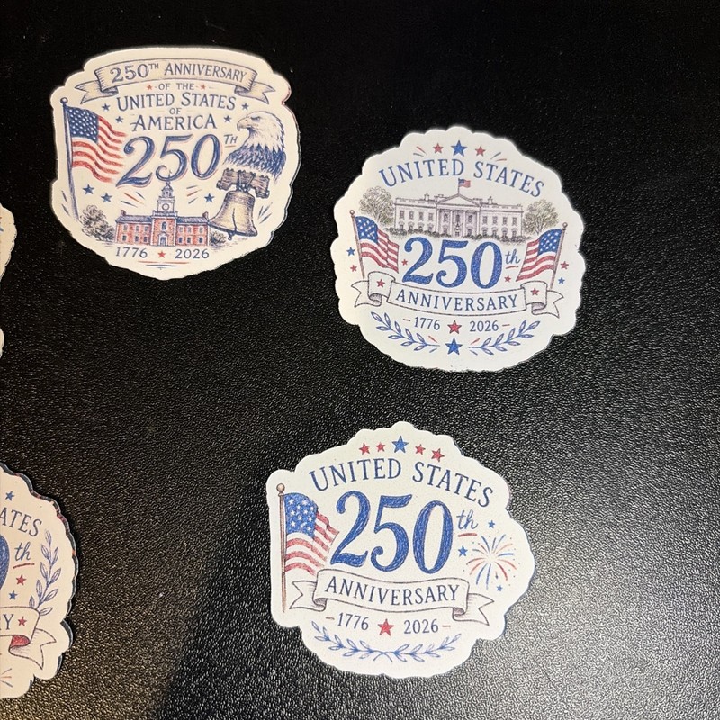 6 Vinyl Stickers United States 250th Anniversary 1.7” gallery