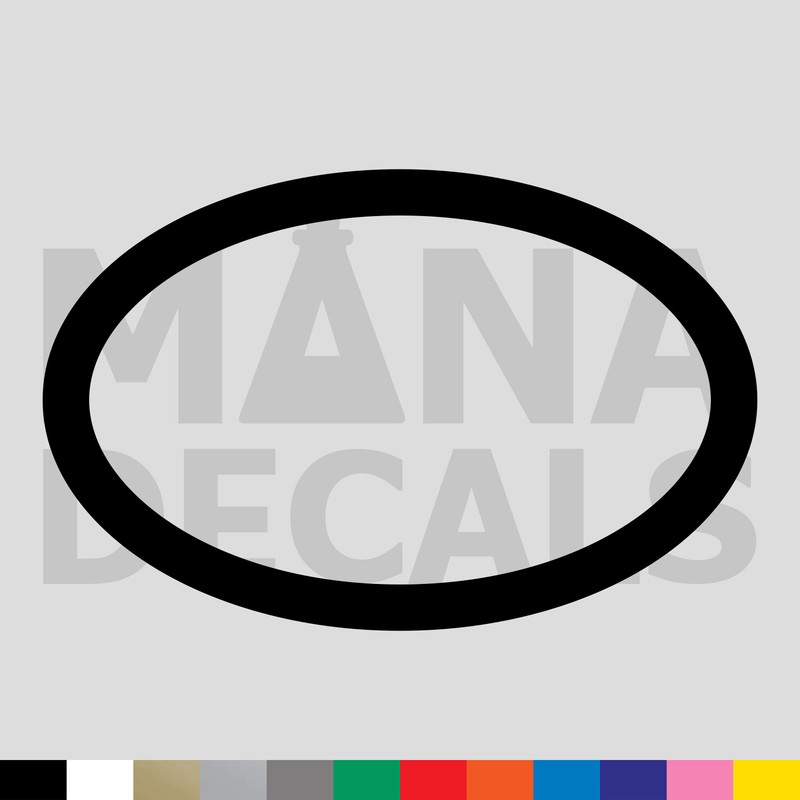 Oval Outline Vinyl Die Cut Decal Sticker - Shape