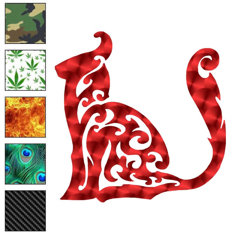 Cat Tribal Design, Vinyl Decal Sticker, 40 Patterns & 3 Sizes, #7532