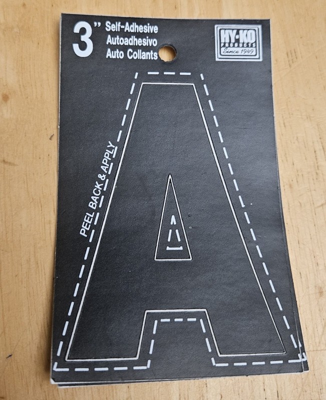 HY-KO 3” Self-Adhesive Black Vinyl Letters & Numbers Weather-Resistant