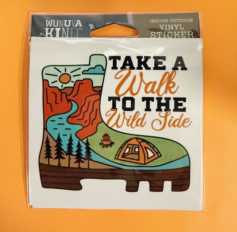 TAKE A WALK ON THE WILD SIDE HIKING OUTDOORS 4″ VINYL DECAL STICKER FREE SHIP