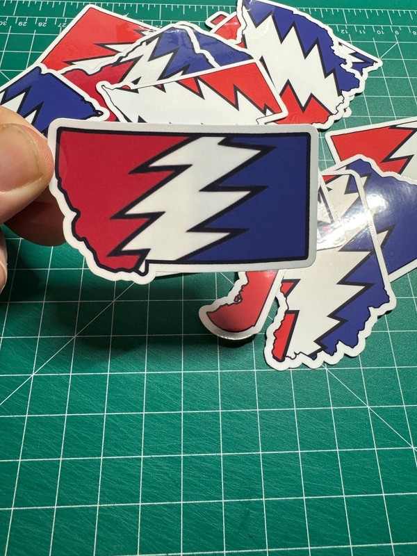 Montana Stealie - Grateful Dead - Laminated Vinyl Sticker 2"x3" gallery