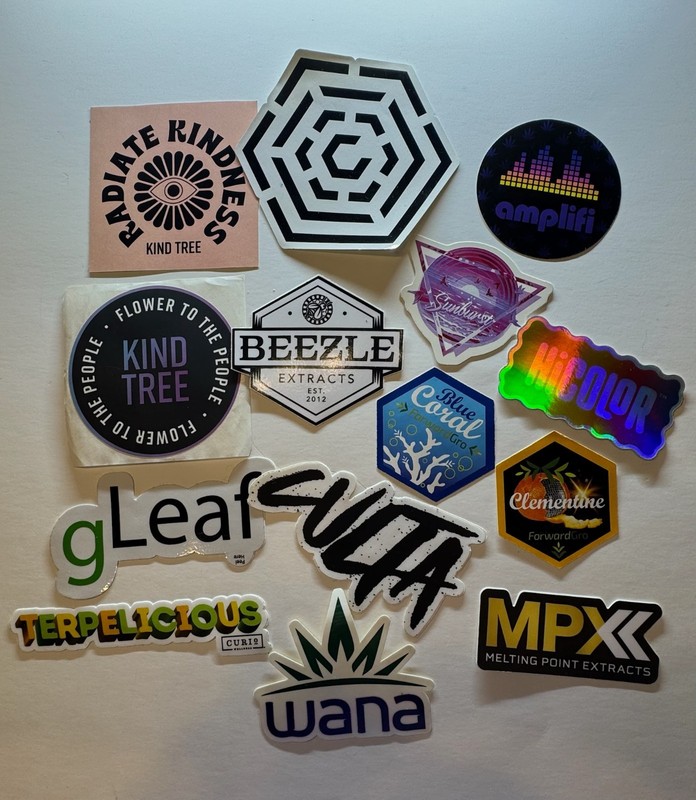 Cannabis Industry Promo Stickers Branded Marijuana Collectible 420