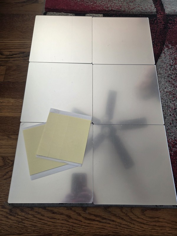 6 Piece Acrylic 8×8 Stick On Wall Mirrors Self Adhesive BRAND NEW