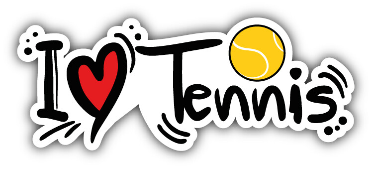 I Love Tennis Car Bumper Sticker Decal