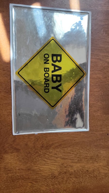 Baby on Board Domed Reflective Polyurethane Sticker 6x4 Inches Chrome and Yellow gallery