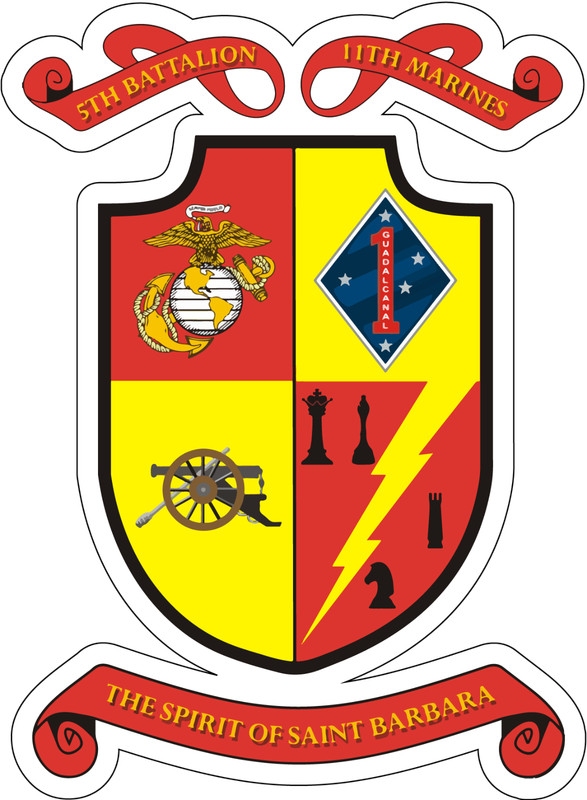 US Marine Corps Badge Sticker 5th Battalion 11th Marines Steel Rain
