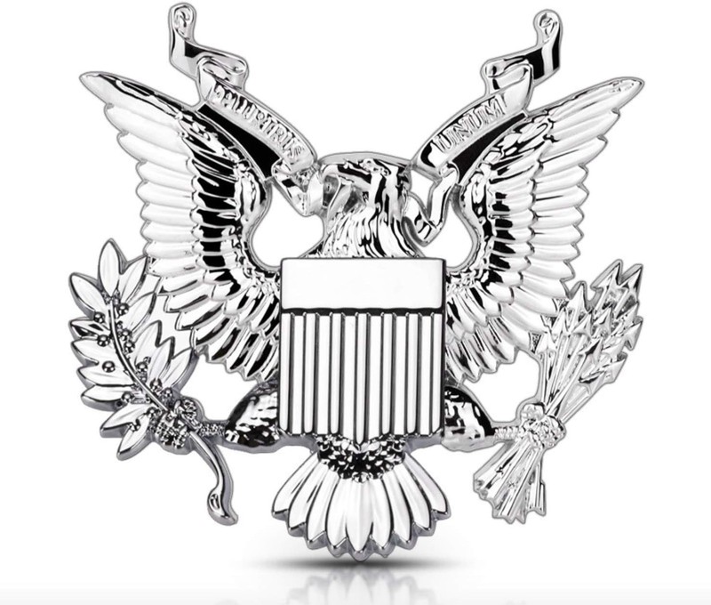 US Army Metal Car Emblem Sticker Decal – Silver Military Car Decal USA