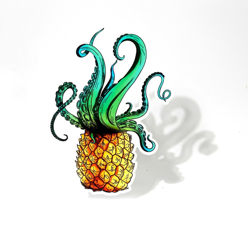 Octopus Pineapple Sticker