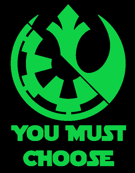 YOU MUST CHOOSE, STAR WARS, EMPIRE / REBEL, DARK /LIGHT, Decal Stickers for Cars gallery