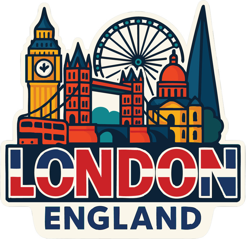 London Sticker Decal Vinyl Die-Cut City Skyline Landmark Design