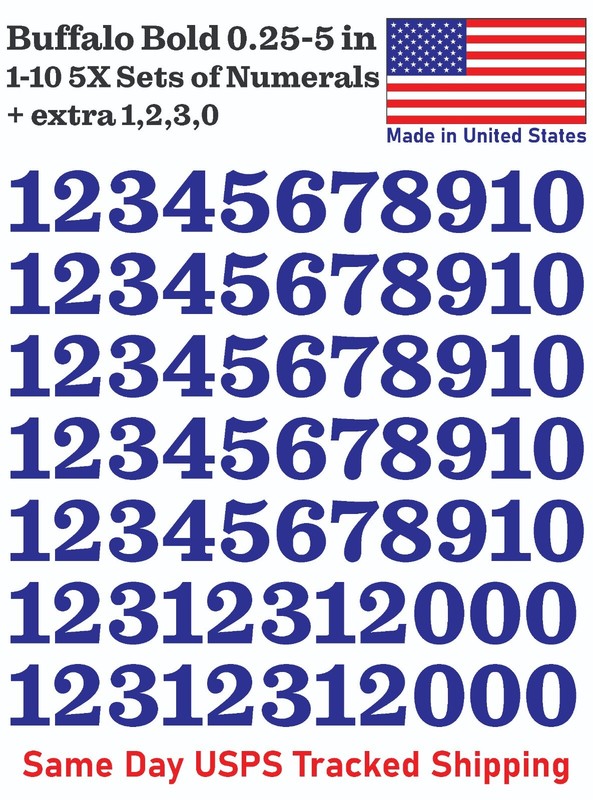5X 0-10 80+ Buffalo Bold Decal Sticker Numbers - for Mailbox, Address, Lockers gallery