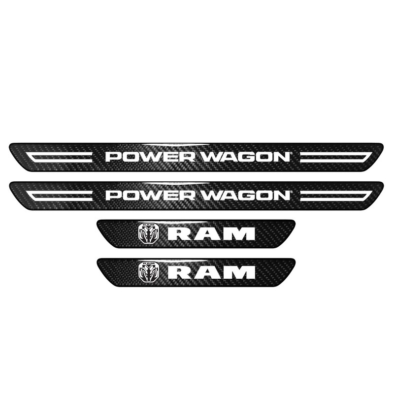 RAM Power Wagon Real Carbon Fiber 4 Pcs Door Sill Kick Plates gallery