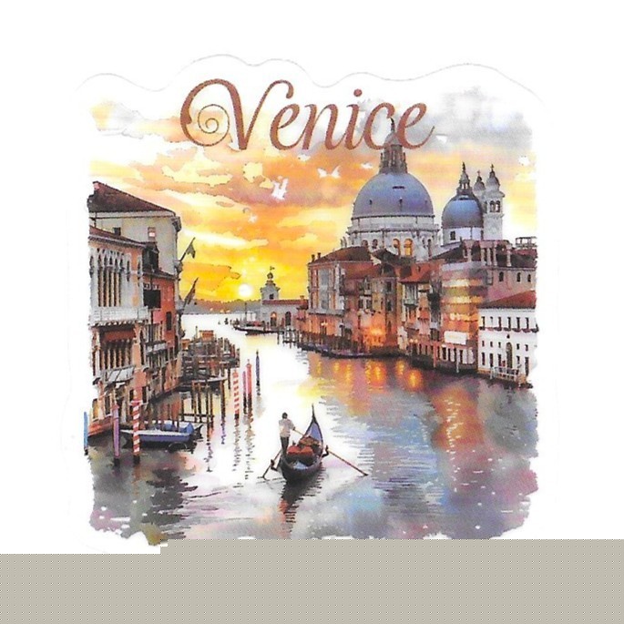 Italy Venice Grand Canal Gondola Die Cut Clear European Vinyl Sticker Decal