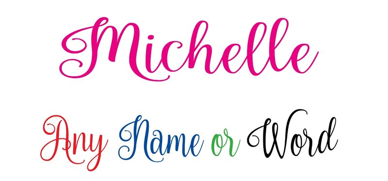 Personalized Monogram Script Decal Sticker Vinyl custom Name Word Letters 