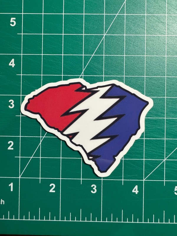 South Carolina Stealie – Grateful Dead – Laminated Vinyl Sticker 3″x2.5″