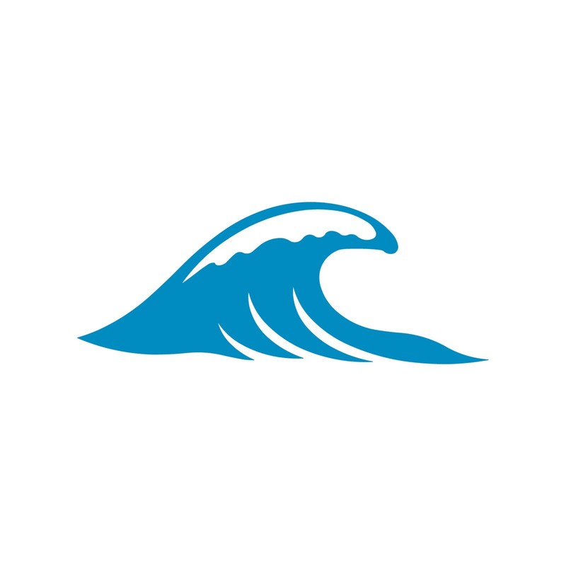 Wave Outline Vinyl decal Ocean Water Silhouette shape surfing Sticker
