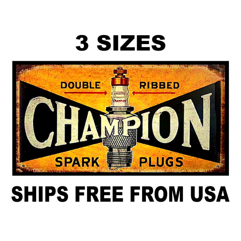 CHAMPION Spark Plug Sticker-New Replica Vintage 70’s 80’s Racing Decal 3 Sizes