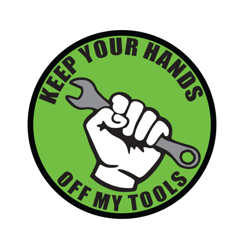 Keep Your Hands Off My Tools Sticker Toolbox Wrench Decal 5W x 5H in