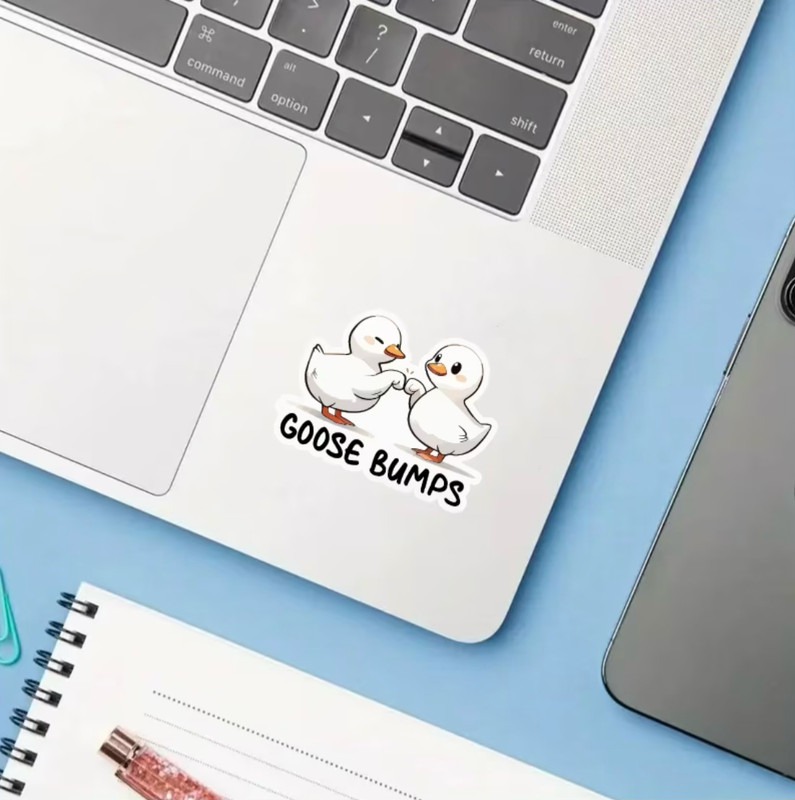 1 PC - Glossy Goose Bumps Funny Cute Fist Laptop Travel Luggage Cup Bottle Book gallery