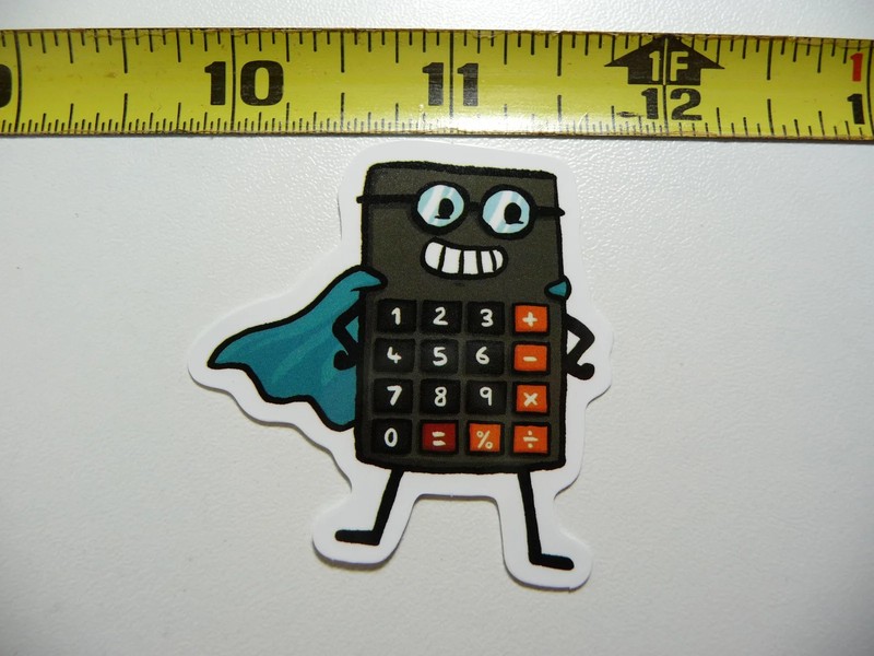 MATH SUPER CALCULATOR SMALL STICKER DECAL TEACHER STUDENT SCHOOL COLLEGE