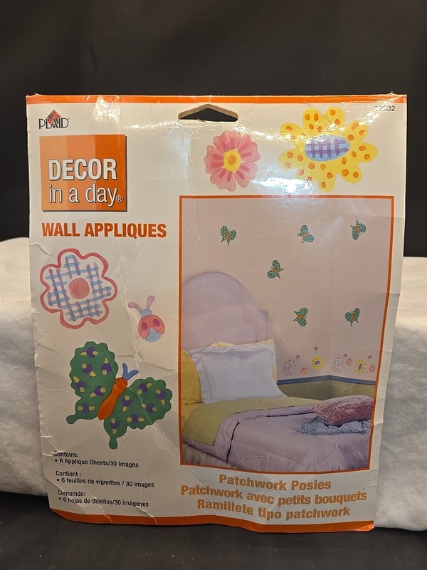 PLAID-Decor in a Day,-30 Wall Stickers includes flowers, butterflies, & ladybugs