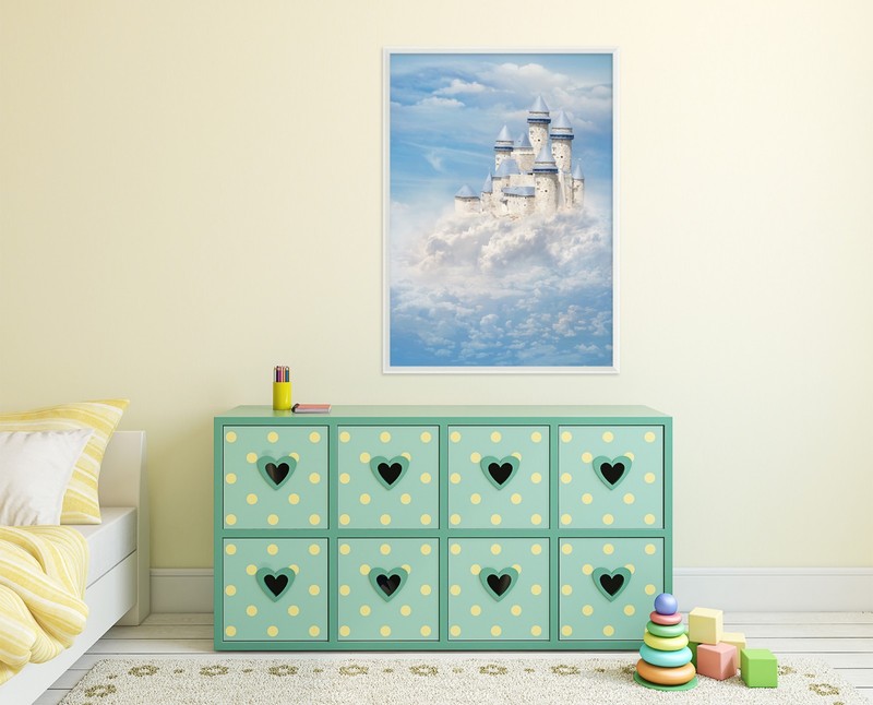 3D Castle Sky Dream 5 Fake Framed Poster Home Decor Print Painting Unique Art gallery