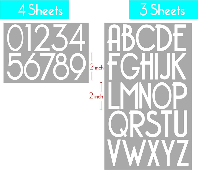 2 Inch Self-Adhesive Vinyl Alphabet Letters Numbers Kit, Modern Mailbox Numbers gallery