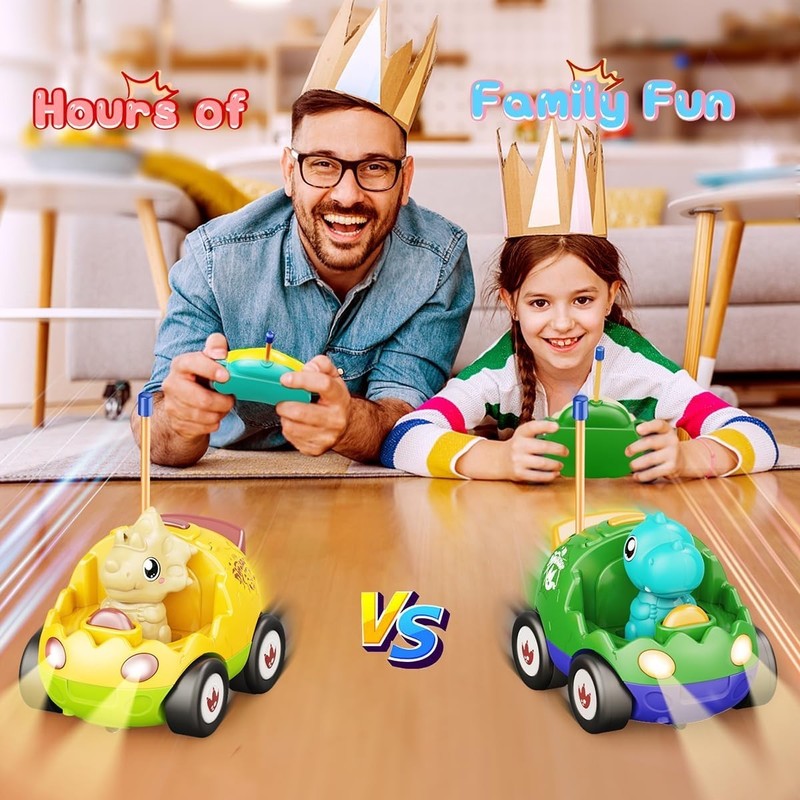 2 Pack Dinosaur Toys for Toddlers 2 3 4 5 6 Years Old - Remote Control Cars RC C gallery