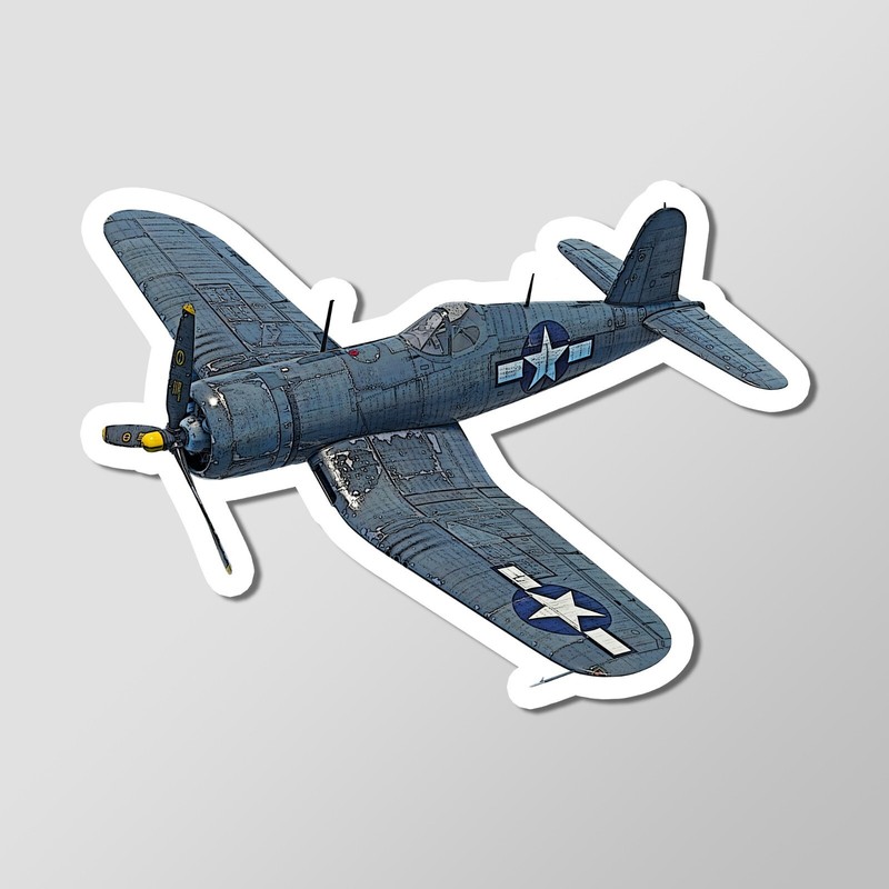 Vought F4U Corsair US WW2 Fighter Plane Vinyl Laptop Desktop Glossy Sticker 4″