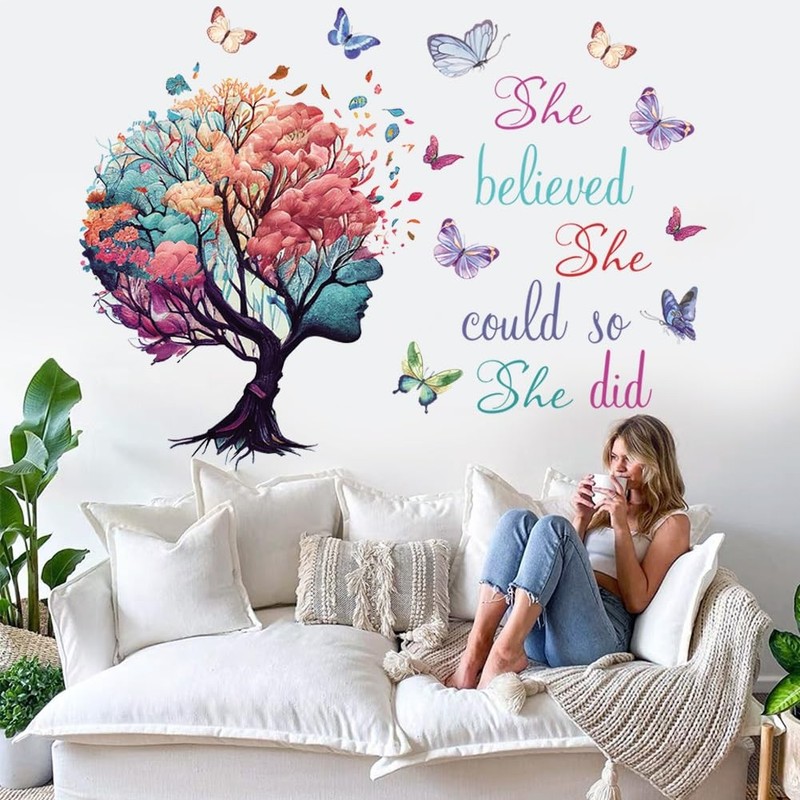 Inspirational Wall Decal Quotes She Believe She Could So She Did Tree Wall St gallery