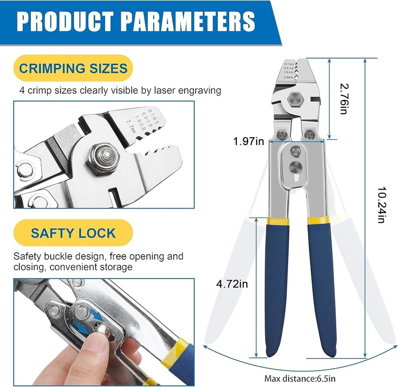 Fishing Crimping Tool Kit,Stainless Steel Fishing Crimping Pliers Wire Rope C... gallery